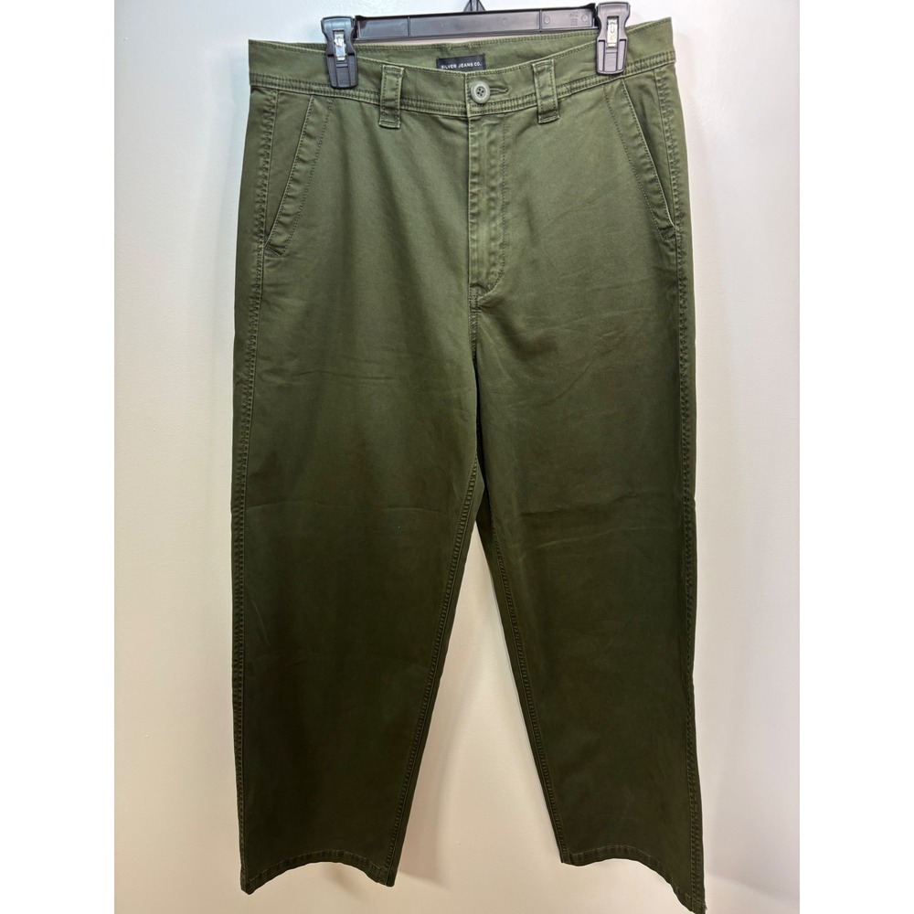Silver Jeans Co Suki‎ Skinny Olive Green Chino Pants Mens 36x29